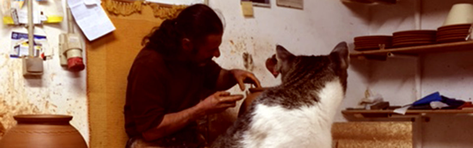 The ceramicist and his cat