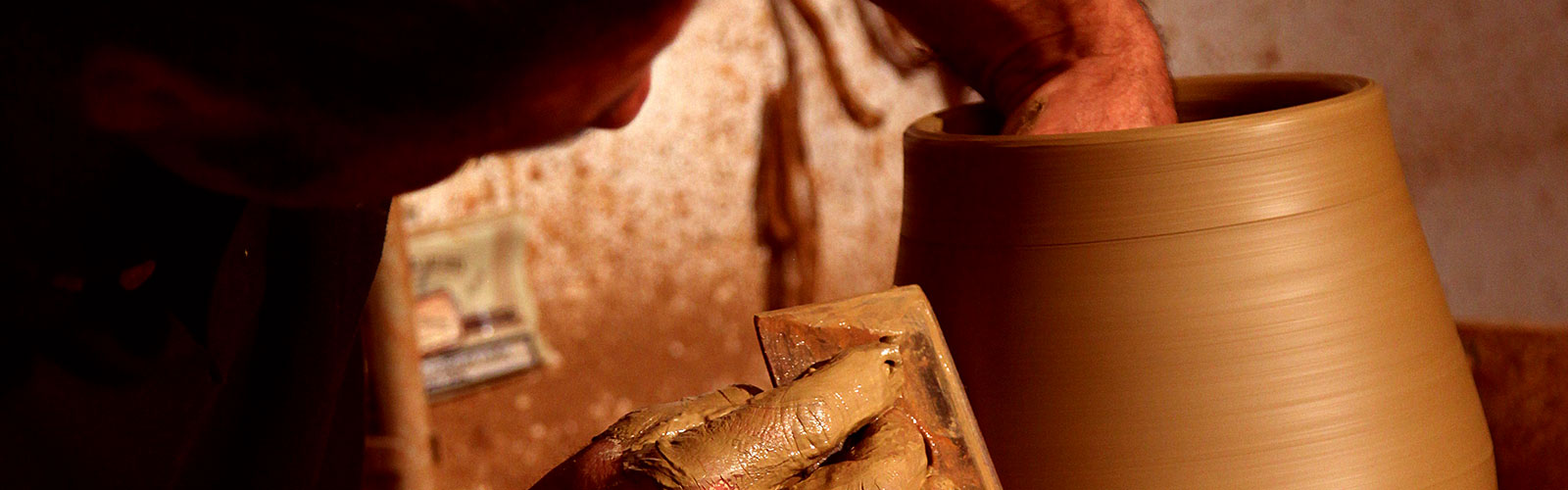 Handmade ceramics created on the pottery wheel