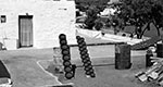 Ceramics that dry under the sun, at the old workshop in Platis Gialos